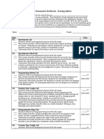 1D Kinematics Notebook - Scoring Rubric