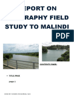 Report On Geography Field Study To Malindi