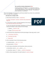 BIOL 2420 Body Fluids and Electrolytes Worksheet - Key