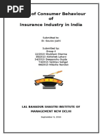 Consumer Behaviour of Insurance Industry in India