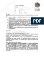 Metodología de La Investigación Programa Académico