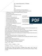 1 Lista de Exercícios - Estequiometria - IQG114 - 11!04!16