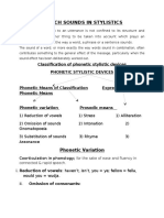 Speech Sounds in Stylistics