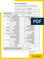 Monthly Budget Worksheet Exp 03-31-17