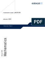 Edexcel GCE Mathematics Publication Code: UA016158: Examiners' Report