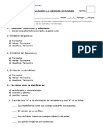 1 Evaluación Coef 1 Ciencias Naturales 2°A