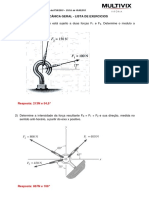 Mecânica Geral - Lista de Exercícios Com Respostas