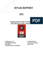 Seminar Report ON: "Wireless Battery Charger" (RF/ Microwave To DC Conversion)