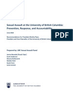 Sexual Assault at The University of British Columbia: Prevention, Response, and Accountability