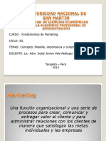 Concepto, Filosofía, Importancia y Campos Del Marketing PDF