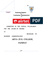 Arya (P.G) College, Panipat: Training Report