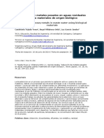 Adsorción de Metales Pesados en Aguas Residuales Usando Materiales de Origen Biológico