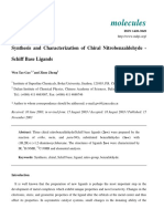 Molecules: Synthesis and Characterization of Chiral Nitrobenzaldehyde - Schiff Base Ligands