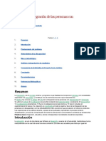 Inclusión o Integración de Las Personas Con Discapacidad