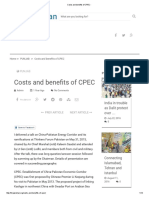 Costs and Benefits of CPEC