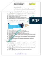 Class X - Science (Chemistry) Metals and Non-Metals: Chapter Notes