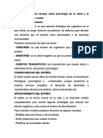 Ensayo Sobre Psicología de La Salud y El Estrés