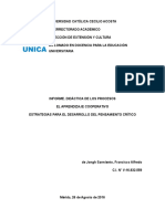 El Aprendizaje Cooperativo y Estrategias para El Desarrollo Del Pensamiento Crítico