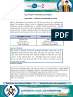 Learning Activity 1 / Actividad de Aprendizaje 1 Evidence: Describing My Kitchen / Evidencia: Describiendo Mi Cocina