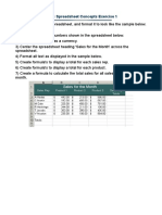 Basic Spreadsheet Concepts Exercise 1