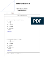 Test de Analogias Cogenericas - 1 en Tests-Gratis