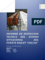 Informe de Inspeccion Tecnica Del Esatdo Situacional Del Puente Bailey Colcas