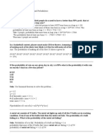 Permutations, Combinations and Probabilities