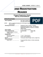 Iegand Egistration Eader: Wiegand Registration Reader Installation Manual Specifications