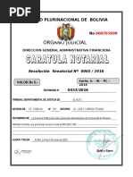 Caratula Notarial Testimonio de Otorgamiento de Poder