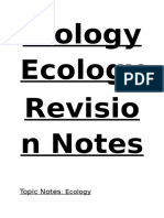 Biology Ecology Revision Notes