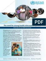 WHO - The Need For Strong Health Information Systems - Rationale For The HMN Framework