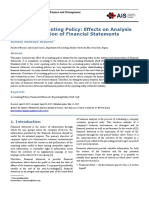 Choice of Accounting Policy: Effects On Analysis and Interpretation of Financial Statements