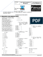 Folha de Exercícios B CFOPM 2010 Matemática Fortium