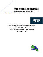 Manual de Procedimientos Tecnicos Del Servicio de Cuidados Intensivos. Hospital Dr. Martiniano Carvajal 2009 PDF