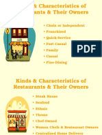 Kinds & Characteristics of Restaurants & Their Owners LO1