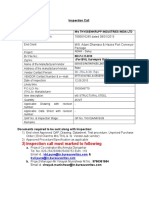 Inspection Call FORMAT