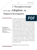 Tax Payers' Perception Towards: An Empirical Investigation: E-File Adoption