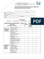 Escala para La Evaluación Diagnóstica Del Alumno de 2 A 3 Años Discapacidad Visual