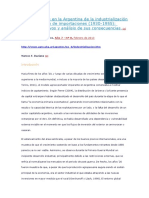 Daziano 2013 Los Comienzos en La Argentina de La Industrialización Por Sustitución de Importaciones