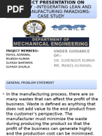 Agile Manufacturing Paradigms-Case Study Agile Manufacturing Paradigms - Case Study