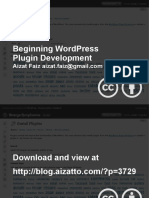 Beginning WordPress Plugin Development