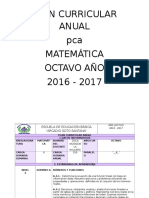 Plan Curricular Anual Octavo Matemática