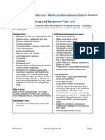 50miler Backpacking Packlist 2010