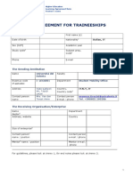 Learning Agreement For Traineeships: The Trainee