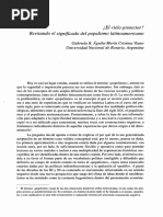 Aguila Gabriela y Cristina Viano. El CieloProtector Revisando El Significado Del Populismo