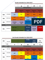 2nd Grade Class Schedule 2016-2017