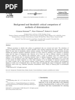 Background and Threshold: Critical Comparison of Methods of Determination