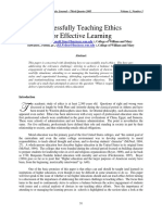 Successfully Teaching Ethics For Effective Learning: Ronald - Sims@business - Wm.edu Ed - Felton@business - Wm.edu