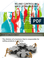 Evaluating and Controlling Performance of Sales Force