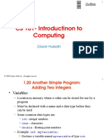 CS 101-Introductinon To Computing: Zawar Hussain